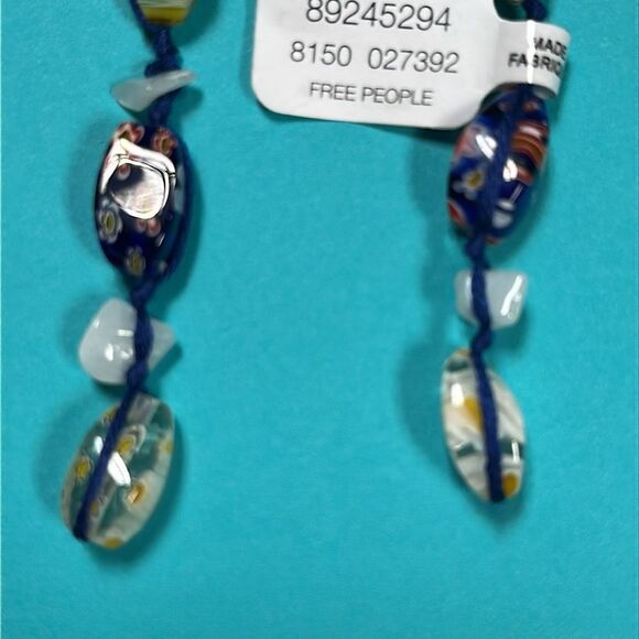 New Free People x Ariana Ost Voyage Dangle Earrings Glass Beads Long - Picture 4 of 5